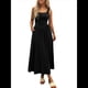 thumbnail image 3 of Vestido de Verano para Mujer, Sin Mangas, Cuello Cuadrado, Informal, para Playa, con Bolsillos, Tejido de Patchwork Fluido Negro M, 3 of 8