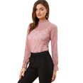 thumbnail image 1 of Blusa Floral Cuello Volantes Encaje Ganchillo Rosa T XL, 1 of 6