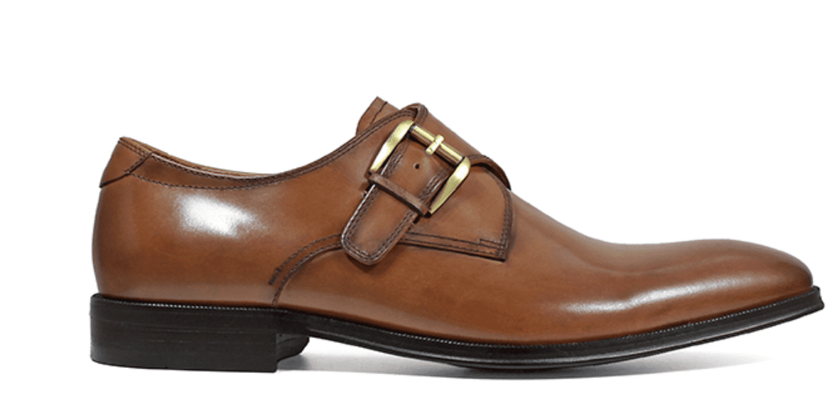 Florsheim Belfast Men's Plain Toe MonkStrap Cognac Leather Dress Shoes 14229-221 