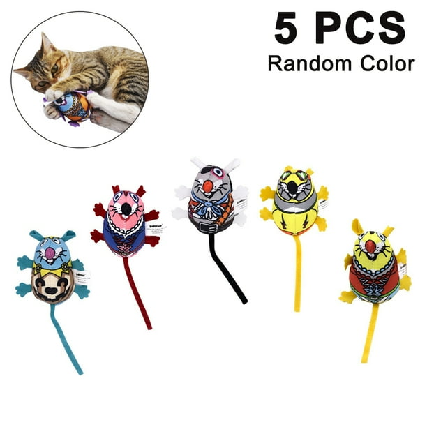 5 piezas de juguetes para gatos, juguetes para masticar para gatos, juguetes interactivos de peluche, lindos y entretenidos para gatos, gatitos, gatos que juegan, mastican, muelen, limpian