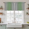 thumbnail image 2 of Green Grey Tier Curtains, Modern Minimalist Solid Vertical Stripes Light Filtering Kitchen Curtains, 2Pcs Rod Pocket Half Window Treatments Panels for Sink Cafe Cabinet Camper 27.5x36 Inches, 2 of 9