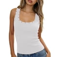 thumbnail image 2 of Studded Tank Tops for Women Summer Sleeveless Square Neck Slim Fitted Ribbed Shirt Y2k Going out Grunge Tops Streetwear, 2 of 6