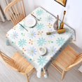 thumbnail image 5 of 52x52in(132x132cm) Square Tablecloth, Waterproof Polyester Table Cover, Wrinkle Resistant & Washable Fabric for Dining, Kitchen, Picnic, Daisy Flowers Print, 5 of 6