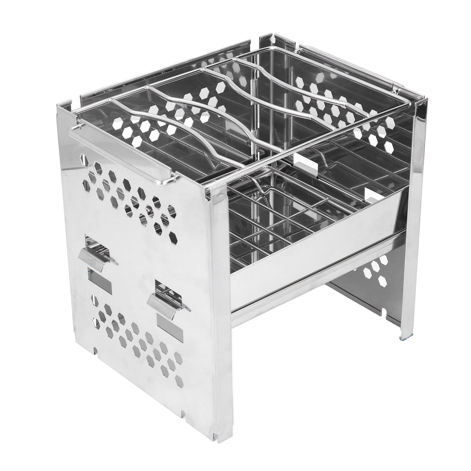 Camp Stove, BBQ Stove Versatile Foldable With Baffle For Backpacking