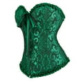 thumbnail image 2 of Corset Top Bustiers for Women Lace Up Ovebust Victorian Corset Plus Size Vintage Corsets Black Green L, 2 of 6
