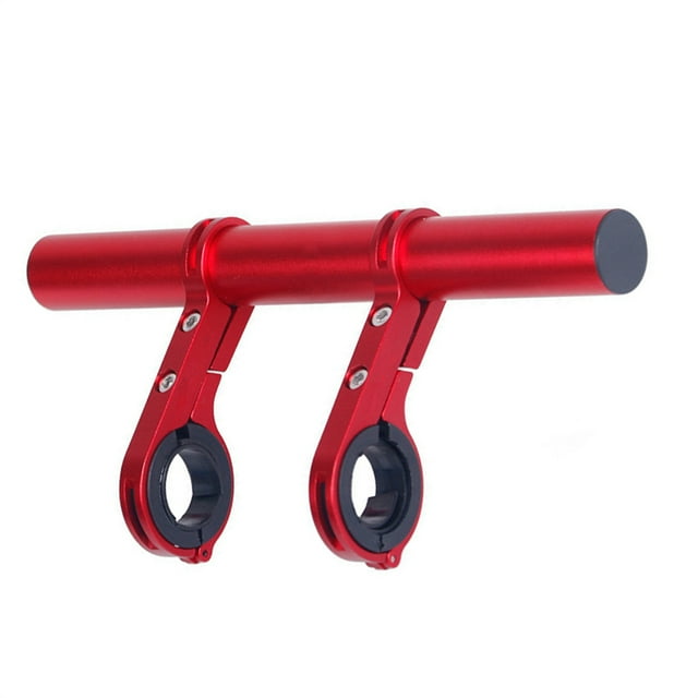 relayinert Bicycle Handlebar Extender with Double Clamps Front Flashlight Extension Bracket Mounting Rack Adapter Supplies Red Aluminum Alloy 1Set