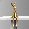 thumbnail image 4 of kurtrusly Sitting Rabbit Ornament Bunny Figurine for Bookshelf Living Room Bedroom Golden S 1Set, 4 of 6
