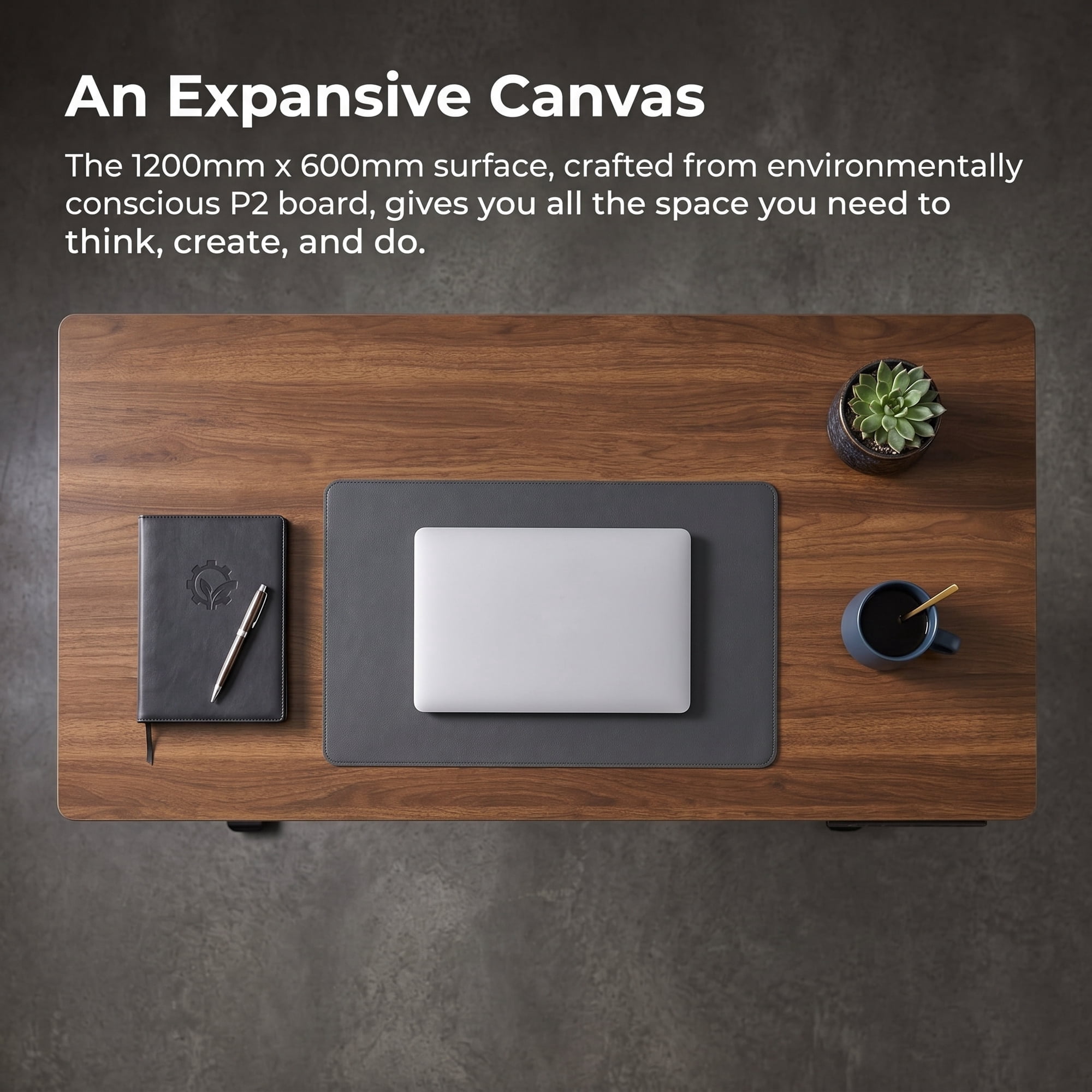 One-Piece Tabletop Standing Desk with USB & Type-C & Drawers, 48" x 24" Electric Adjustable Height Desk, Sit to Stand Up Computer Desk, Walnut