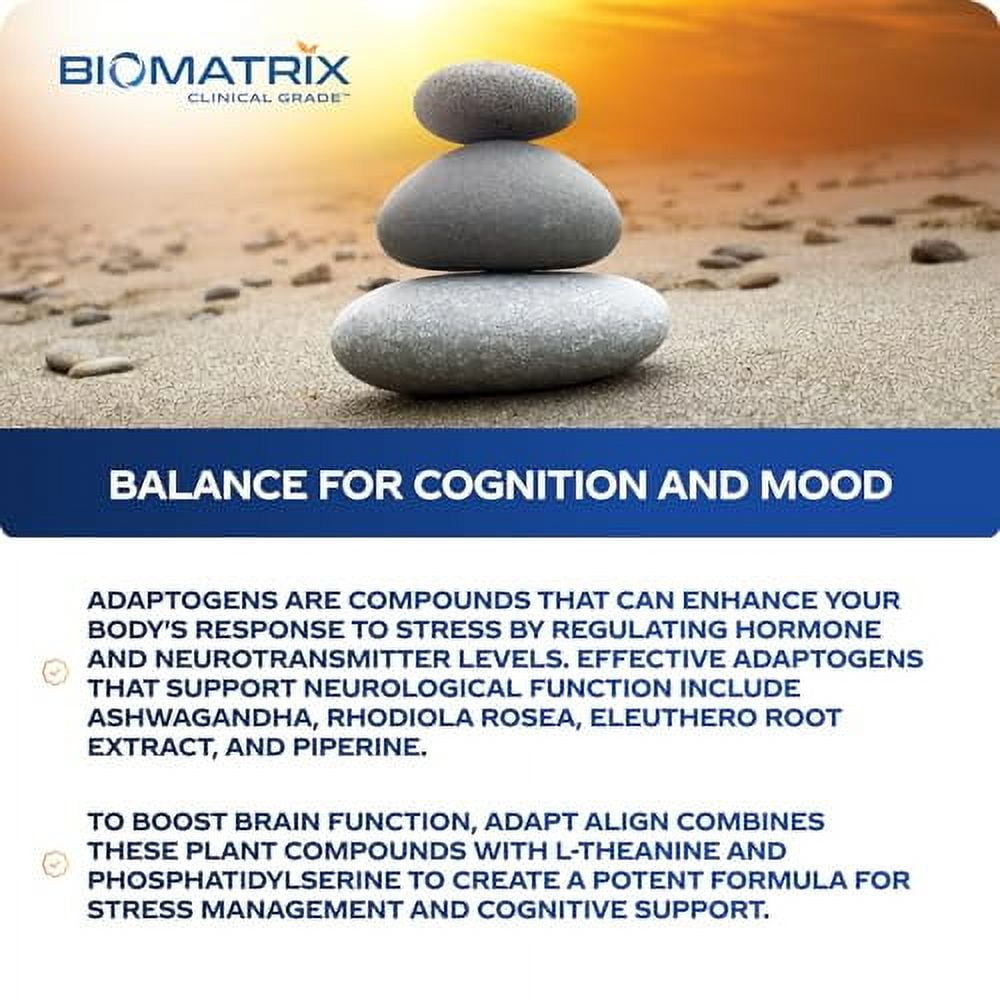 Adaptogen Supplement w/ Ashwagandha, L-Theanine, Rhodiola, Ginseng | Cortisol Support, Stress Relief, Focus, Mood | 60 Capsules