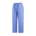thumbnail image 3 of Gibobby pantalones de vestir mujer cintura alta Pantalones casuales de pierna ancha para mujer con bolsillos Pantalones sueltos ligeros de talle ajustables con de corbata (Aqua, XXXL), 3 of 5