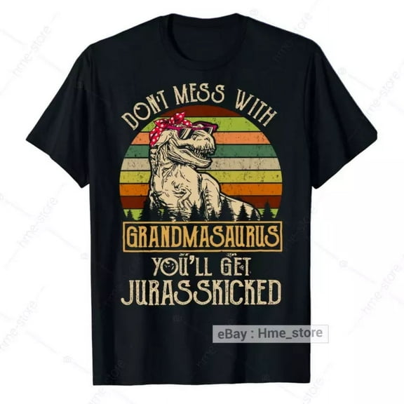 Grandma Saurus T-Shirt Funny Grandmother T-Rex Dinosaur Grandmasaurus Tee Gifts
