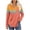 Orange B, variant on WRKEKC Womens Long Sleeve Sweatshirts Gradient Print V-Neck Button Pullover Stylish Top for Women Casual Daily Wear with Trendy Style