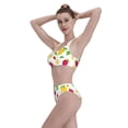 thumbnail image 5 of Daiia Strawberry and Lemon printed 2 piece Swimsuit Bikinis for Women High Waisted Racerback Bathing Suits Summer Tummy Control Scoop Neck Swimwear-Medium, 5 of 8