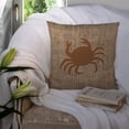 thumbnail image 3 of Carolines Treasures BB1024-BL-BN-PW1414 Crab Burlap and Brown   Canvas Fabric Decorative Pillow BB1024 14Hx14W, 3 of 4