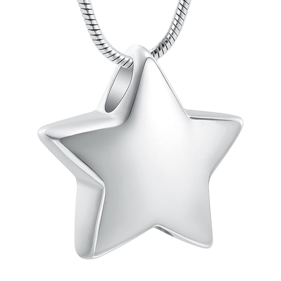 Urn Necklace for Ashes Stainless Steel Small Star Urn Pendant Cremation Jewelry Star Shape Memory Keepsake for Women Men Gifts