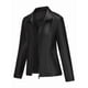 thumbnail image 4 of Chaqueta de Piel Sintética para Mujer, Estilo Motociclista, con Cremallera, Ideal para Salir. Negro XL, 4 of 10