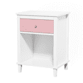 thumbnail image 4 of Tcbosik 2-Tier Night Stand - 19.7 inch Small End Table with Drawer and Open Shelf - Bedside Table for Living Room, Bedroom - White+Pink, 4 of 8