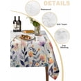 thumbnail image 5 of Pink Spring Floral Rectangle Tablecloth, Elegant Flowers Farmhouse Botanical Wooden Waterproof & StainResistant Tablecloth, Washable Oil-proof Table Cover for Dining/Party/Wedding/Buffet 60x120 In, 5 of 9