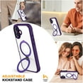 thumbnail image 6 of ShellTech for iPhone 16 Case with Invisible Magnetic Stand, Compatible with MagSafe Military-Grade Protection with Built-in Screen Protector, Shockproof Phone Case for Women Men,Darkpurple, 6 of 6