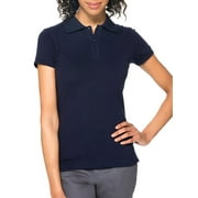 LEE UNIFORMS Juniors' Plus Short Sleeve Stretch Pique Polo
