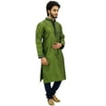 thumbnail image 2 of Atasi Men's Kurta Pyjama Set Long Green Casual Bollywood Ethnic Shirt-XXX-Large, 2 of 7