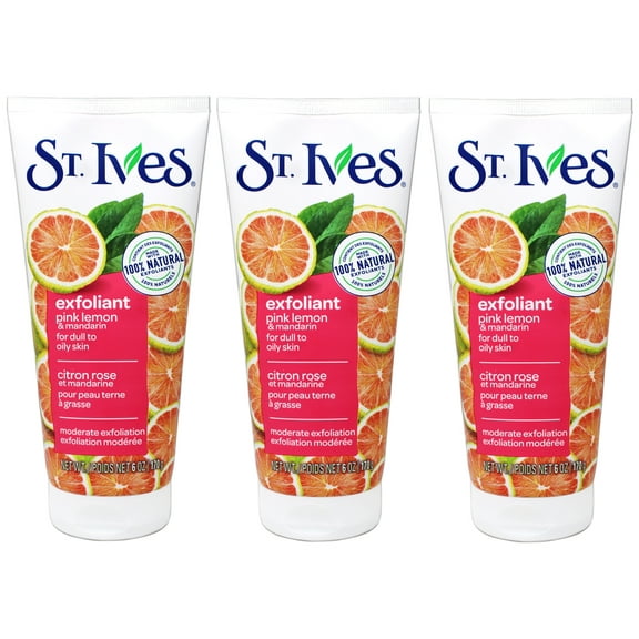 Pack of (3) St Ives Scrub, Even And Bright Pink Lemon And Mandarin Orange 6 Ounce