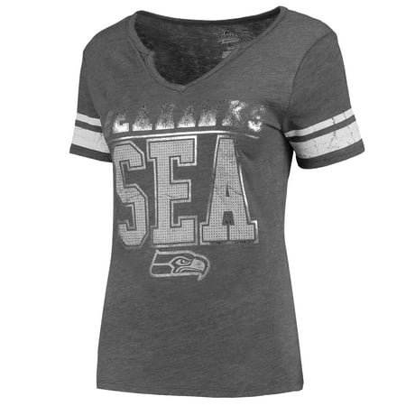 - Seattle Seahawks Majestic Women's Strive for Greatness V-Neck Tri-Blend T-Shirt - Gray