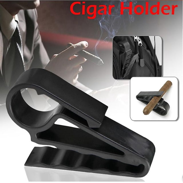 Porta cigarros para carrito de golf, empuñadura para porta cigarros y recortadora de cigarros de acero inoxidable (1 pieza, negro) LingWen 9024715550675