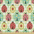thumbnail image 2 of Ambesonne Ladybug Fabric by the Yard Upholstery, Cartoon Insect Floral, 3 Yards, Multicolor, 2 of 5