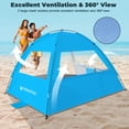 thumbnail image 4 of Venustas Tienda de campaña de playa refugio solar para 3/4-5/6-7/8-10 personas, toldo de playa portátil con protección UV UPF 50+, cabaña ligera y de fácil instalación, 4 of 5