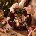 thumbnail image 6 of 3D Fabric Poke Wreath DIY Kit, Christmas Wreath DIY Kit for Adults (Reindeer), 6 of 7