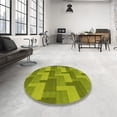 thumbnail image 4 of Ahgly Tapis d'Intérieur Lavable en Machine Carré Transitionnel Néon Jaune Vert, 4 Pieds Carré, 4 of 7