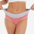 thumbnail image 5 of Matoen Women Cotton Underwear Mid Waist Ladies Panties Soft Breathable Stretch Briefs 5 pack, 5 of 6