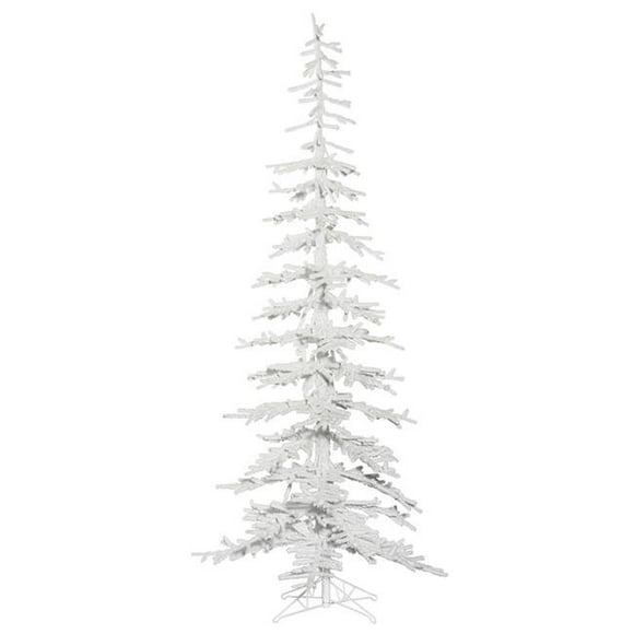 Vickerman G176360 6 ft. x 26 in. Flocked White on White Kuna Pine Christmas Tree with 406 Tips