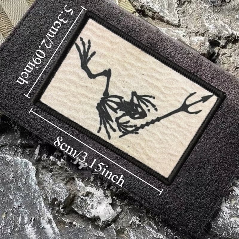 Skull Frog Tactical Patch - Hook and Loop Badge for Backpack, Clothes, and Accessories Decoration