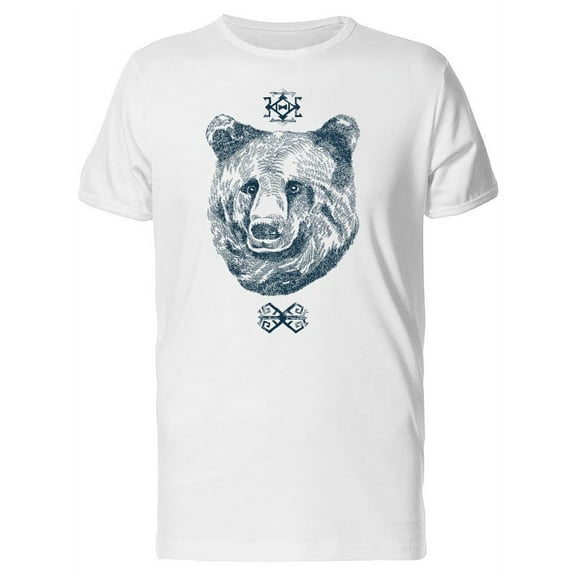 Bear Head With Tribal Design Tee Men's -Image by Shutterstock