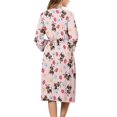 thumbnail image 2 of Yuyamidu Dachshund Robe for Women Easter Egg Long Sleeve Gowns Sleepwear Size M Pink Spa Robes Soft Pajamas Loungewear Lightweight V-Neck Bathrobe with Waist Belt, 2 of 7