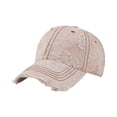 thumbnail image 2 of Unisex Distressed Vintage Washed Baseball Cap Classic Retro Washable Cotton Plain Ball Caps Adjustable Golf Dad Hats Brown, 2 of 5