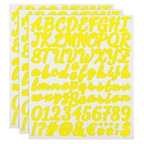Uxcell 3 Sheet 252 Pcs Self Adhesive Vinyl Letter Number Stickers Kit (Yellow, 1 Inch)