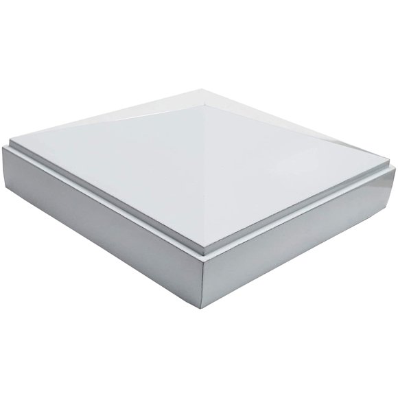 4" x 4" Aluminium Pyramid Post Cap for Metal Posts - Pressure Fit - White
