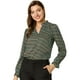 thumbnail image 2 of Blusa Estampado Floral Allegra K Cuello V Volante Fruncido Manga Volante Verde L, 2 of 6