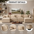 thumbnail image 3 of Eyisean 130.7" Chenille Modular Sectional Sofa with 2 Ottoman, 4-Seater U Shape Cloud Couch with Upholstered & Pillow, Oversized Comfy Sleeper Sofa for Living Room, Bedroom, Easy Assembly, 3 of 16