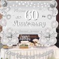 thumbnail image 3 of 60th Wedding Anniversary Decorations Set, 60 Diamond Wedding Banner, Backdrop, Balloons, Cake Topper for Happy 60th Anniversary Supplies, 3 of 6