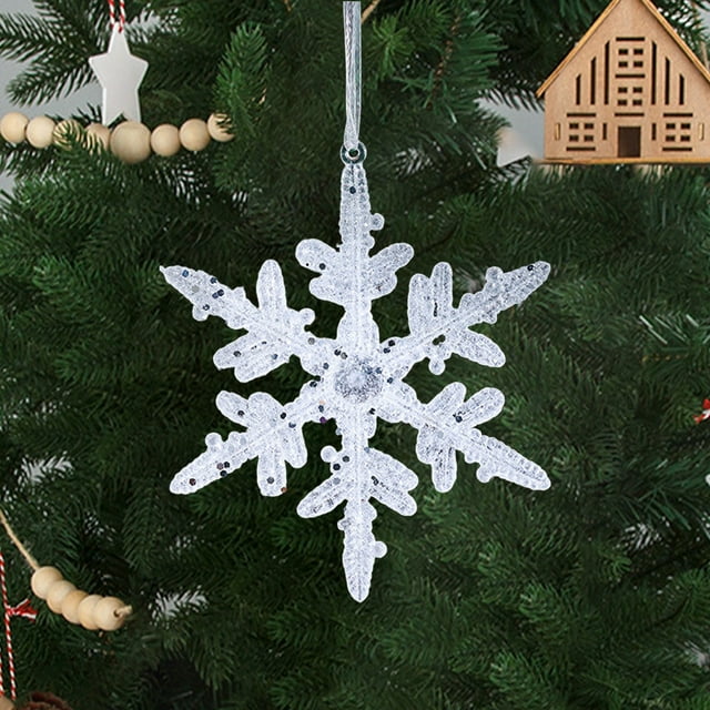 Xihbxyly Adorno de Copo de Nieve Acrílico, Decoración Colgante de Cristal, Accesorio Brillante para Árbol de Navidad, Decoración Festiva, Fácil de Colgar, Tamaño 15 X 15 Cm, Perfecto para Regalos de