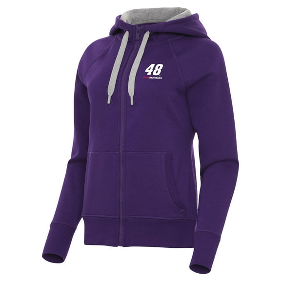 Women's Antigua Purple Alex Bowman Victory Full-Zip Hoodie