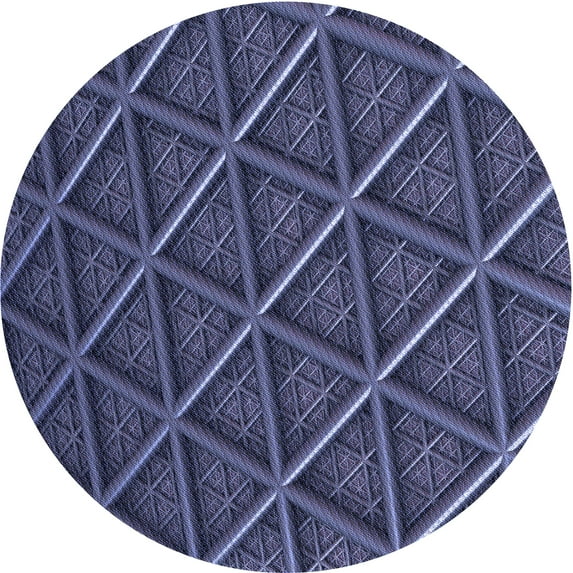 Ahgly Company Indoor Round Patterned Periwinkle Purple Area Rugs, 3' Round