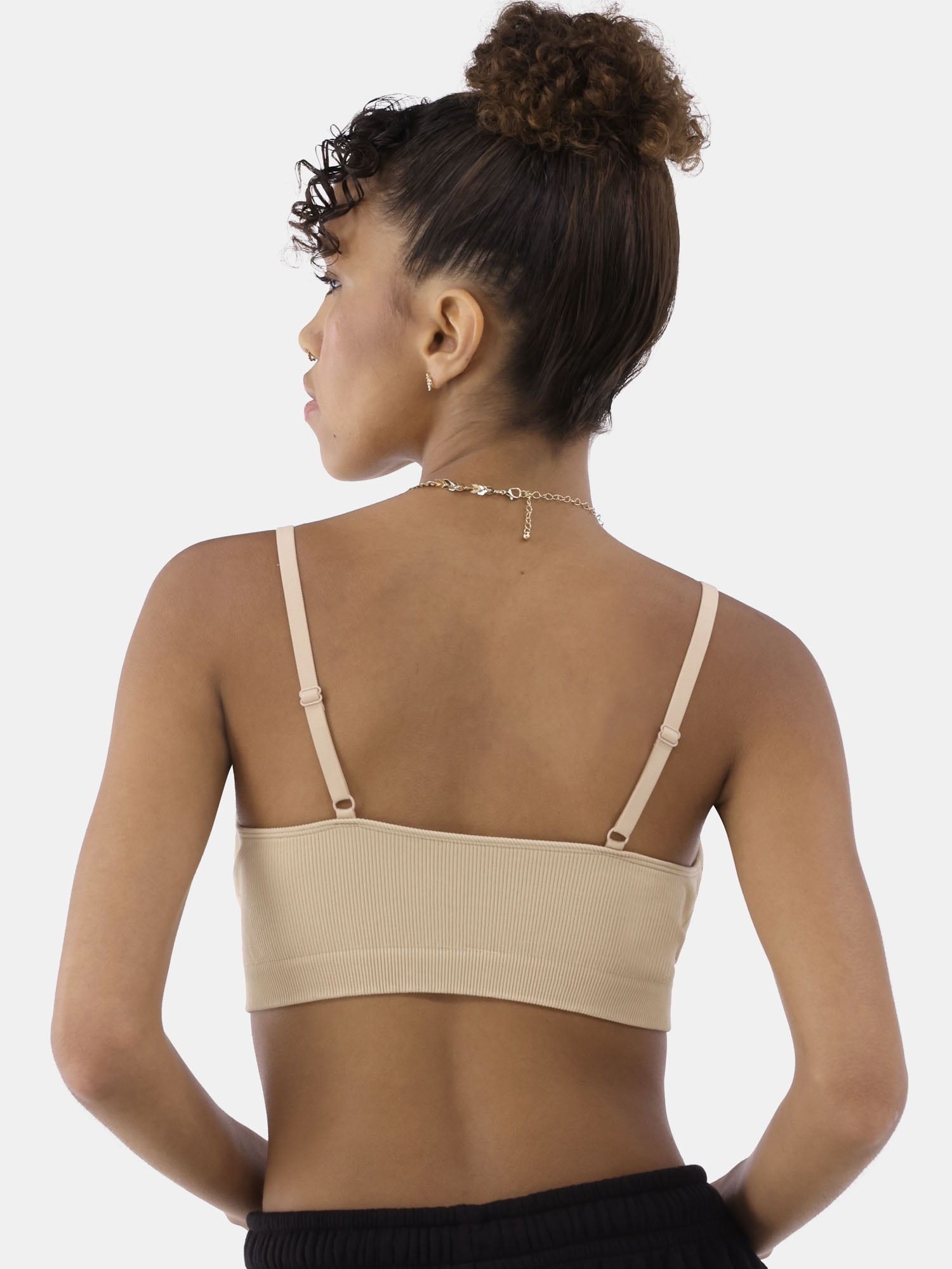No Boundaries Seamless Ribbed Cami Bralette, Women’s and Women’s Plus, Sizes XS-3XL