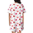 thumbnail image 6 of Fotbe Red Lips 1 Print Pajama Set for Women 2 Piece Loungewear Short Sleeve Tops and Shorts Set Soft Sleepwear-X-Large, 6 of 7