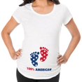 thumbnail image 2 of asdoklhq Maternity Clothes for Women,American Flag Maternity Short Sleeve Cartoon Stars Letter T-shirt Pregnant Tops, 2 of 7