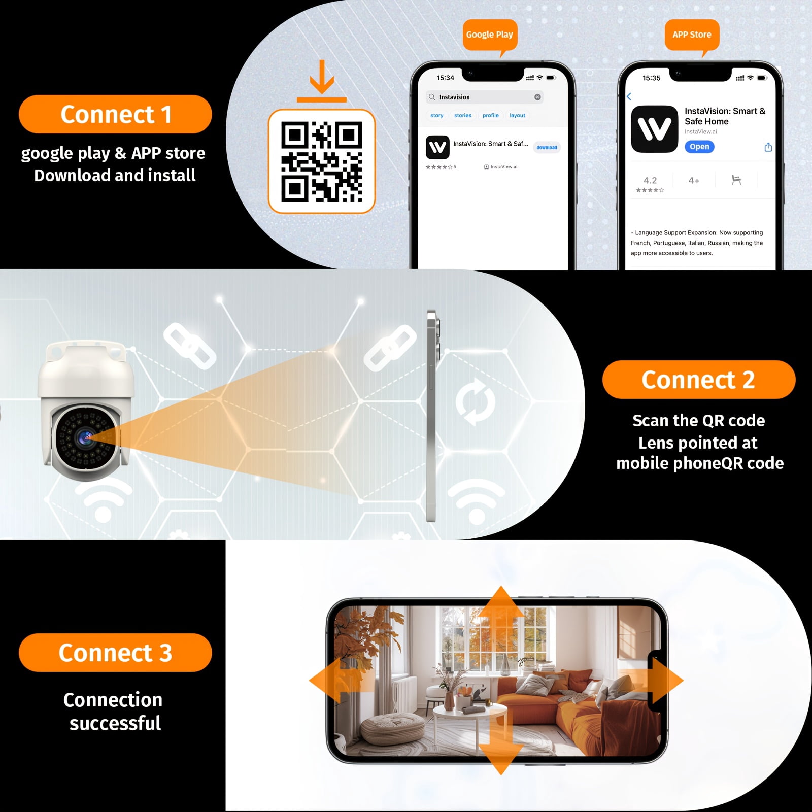 Smart AI Wireless Security Camera: FHD Video, WiFi, Night Vision, App Control, Two-Way Audio, Motion Detection Alarm for Home, Business, Elderly, Pets, Baby Monitoring